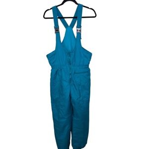 Vintage Sno Tools Teal Insulated Snow Bib Overalls Ski Pants Size 12